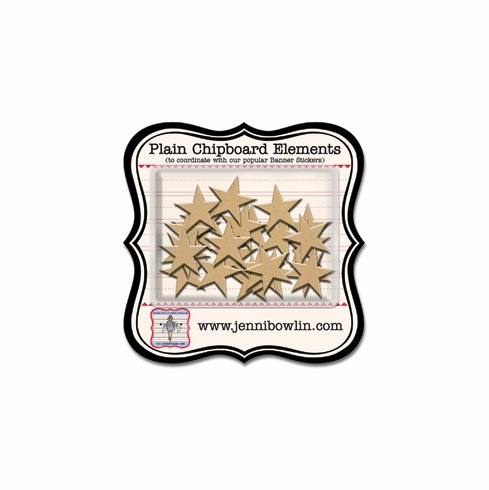 Jenni Bowlin: Plain Chipboard Elements - Star 24/Pkg (E*)