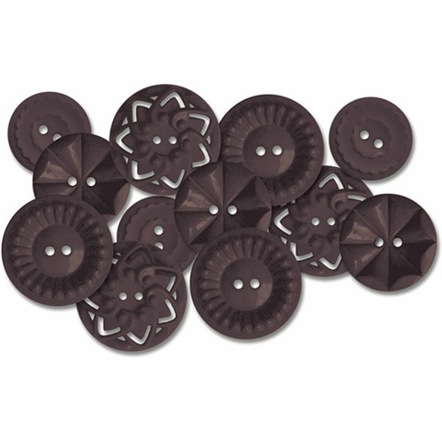 Jenni Bowlin: Vintage Style Sew-On Buttons 12/Pkg - Black (E*)