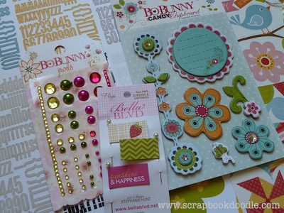 Jewels, Layered Chipboard, Stick Pin Paper Flags