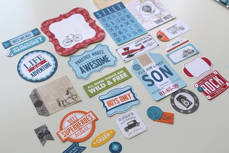 ephemera (die cut cardstock pieces)