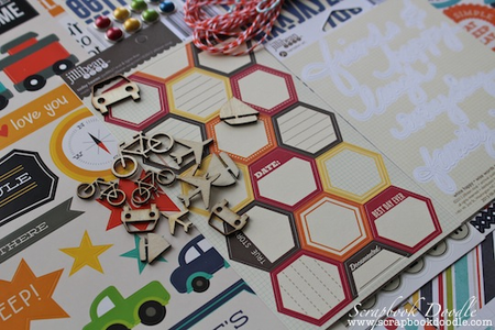 Wood Embellishments & Today Hexies Stickers
