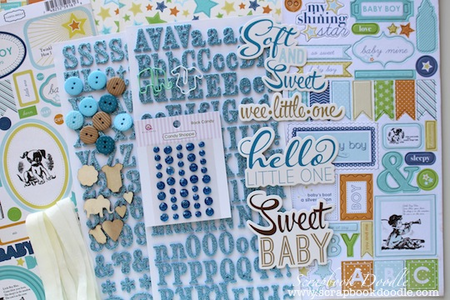 Foam Glitter Alpha, Rock Candy (Bling), Chipboard Accents