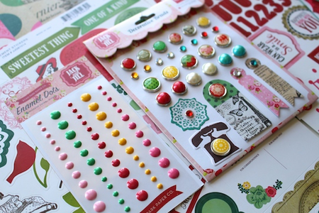 brads and enamel dots