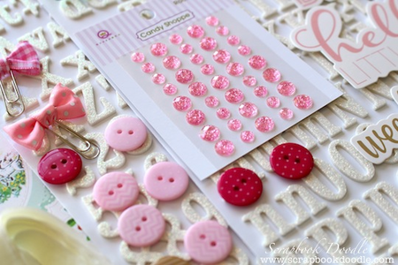 Rock Candy (Bling), Buttons, Paper Clips with Bows
