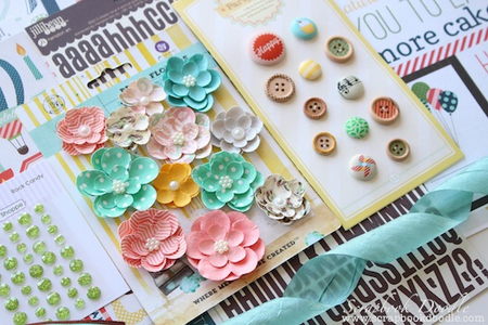 Flowers - Brads & Buttons