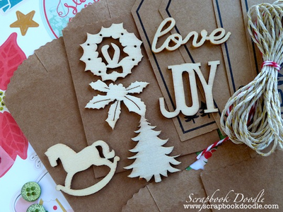 Wood Embellishments & Trimmings Gold Sparkle