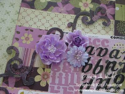 Puffy Alpha Stickers and Glitter Flowers