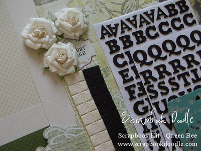 Roses, Ribbon Pleats, Flocked Stickers