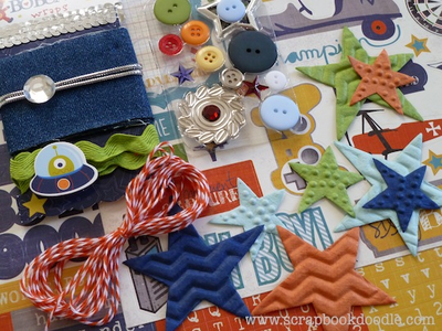 Twine, Textured Paper Stars, Buttons