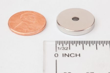 1" OD x 3/16" ID x 3/16" Neodymium Ring Magnet