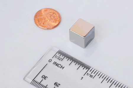 1/2" x 1/2" x 1/2" Neodymium Block Magnet 
