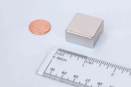 1" x 1" x 1/2" Neodymium Block Magnet 