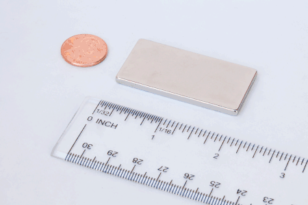 2" x 1" x 1/8" Neodymium Block Magnet 