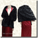 2 Way Faux Fur Shawl Black / Oriental Print