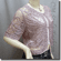 Applique Embroidery Mesh Shrug Bolero Top Pink
