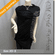 Asymmetric Ruched Stripe Patchwork Tunic Top Black