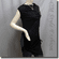 Asymmetric Ruched Stripe Patchwork Tunic Top Black