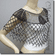 Beaded Party Wear Crochet Knit Net Poncho Wrap Cape Black