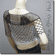 Beaded Party Wear Crochet Knit Net Poncho Wrap Cape Black