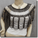 Beaded Party Wear Crochet Knit Net Poncho Wrap Cape Top Black