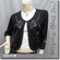 Beaded Sequin Embroidered Evening Bolero Shrug Top Black