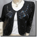 Beaded Sequin Embroidered Evening Bolero Shrug Top Black