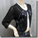 Beaded Sequin Embroidered Evening Bolero Shrug Top Black