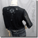 Beaded Sequin Embroidered Evening Bolero Shrug Top Black