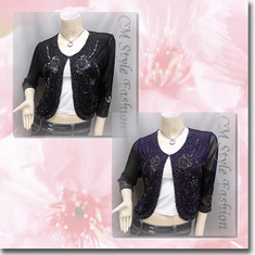 Beaded Sequin Embroidered Evening Bolero Shrug Top Series