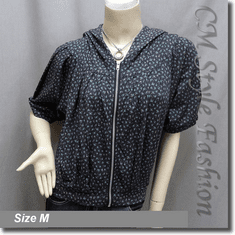 Big Billow Sleeve Floral Hoodie Zip Jacket Top
