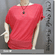 Boat Neckline Drawstrings Blouse Top w/ Necklace Pink