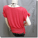 Boat Neckline Drawstrings Blouse Top w/ Necklace Pink