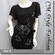 Butterfly Flutter Sleeve Flowy Tunic w/ Belt Black