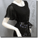 Butterfly Flutter Sleeve Flowy Tunic w/ Belt Black
