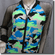 Camouflage Prints Net Sleeves Front Zip Jacket Blouse Top Multi Colors