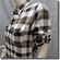 Checked Plaid Gingham Lumber Shirt Top Brown Tone