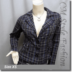 Checked Plaid Tartan Fashion Jacket Top Purple