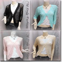 Chic Eyelet Crochet Cardigan Sweater Top Series