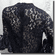 Chic Floral Lace Crochet See Through A Line Frock Tunic Top Black