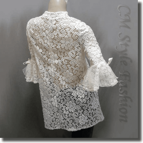 Backless See Through Crochet Tunic
