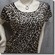 Chic Sequined Embroidery Fashion Blouse Top Black Golden
