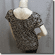 Chic Sequined Embroidery Fashion Blouse Top Black Golden