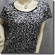 Chic Sequined Embroidery Fashion Blouse Top Black Silvery