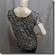 Chic Sequined Embroidery Fashion Blouse Top Black Silvery