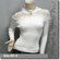 Chic Sexy Sheer Upper Lace Trim Blouse Top Off White