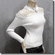 Chic Sexy Sheer Upper Lace Trim Blouse Top Off White