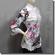 Chinese Cheongsam Qipao Floral Satin Tunic Top White