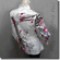 Chinese Cheongsam Qipao Floral Satin Tunic Top White