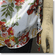 Chinese Cheongsam Qipao Floral Silky Satin Tunic Top White