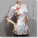 Chinese Cheongsam Qipao Floral Silky Satin Tunic Top White